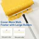 Paint Roller Kit, Rocfinity Paint Roller with 6ft Extension Pole,12"18" Painting Supplies for Walls & Ceilings,Paint Brushes for Home Interior Outside,Long Roller with Tray & Painters Tape