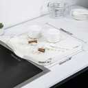YOHOM Draining Board Tray for Under-Mount Sink Drain Board Plastic Dish Drainer Board for Kitchen Counter Utility Draining Board (White)
