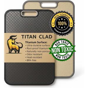 Titanium Cutting Board for Kitchen, Cutting Board Double Sided Food Grade, Pure Titanium and Wheat Straw PP, Scratch Resistant, Non Toxic Chopping Board, Dishwasher Safe, Easy to Clean Large Size