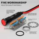 4 x 1Pcs 8MM (5/16") Indicator Light led Indicator light 110VAC Metal Lights Aluminum Waterproof ip67 Red Signal Lamp Lights(110V-Black Anodized-Blue 1Pcs)