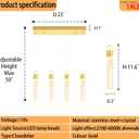 4-Light Gold Pendant Lights Kitchen Island Modern LED Gold Crystal Column Chandeliers Dimmable Crystal Ceiling Light for Dinning Room Living Room 32W