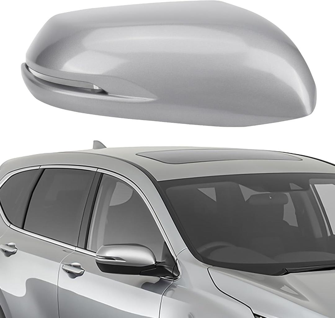 Right Passenger Side Mirror Cap Cover Compatible with Honda CRV 2016-2022 Replacement Accessories with Turn Signal, Not fit for CRV Without Turn Signal Light, Lunar Silver Metallic #NH-830M