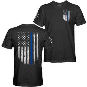 Fantastic Tees American Patriotic USA Flag Men's T-Shirt (Black, L)