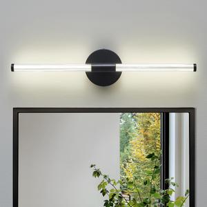 Lanhall LED Bathroom Light Fixture Modern Black Vanity Light Over Mirror Acrylic Wall Sconce Lights for Living Room, Bedroom, Bedside Brightness Dimmable 360° Full Lighting