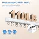 Ceiling Curtain Tracks, Curtain Track Wall Mount, Ceiling Mounted Curtains Track Rods Heavy-Duty Curtains Rails Ceiling Rod Tracks for Curtains with Rollers Hooks - White, 3.3ft (1m)