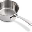 DEAYOU 18/10 Stainless Steel Butter Warmer Measuring Pan, 0.5-Quart Milk Warmer Pot with Dual Pour Spouts, 17OZ Small Sauce Pan for Stove Top, Chocolate Melting, Coffee Tea Soup Warming