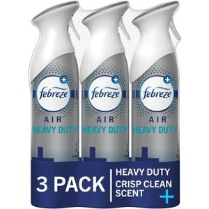Febreze Air Mist Air Freshener Spray, Odor-Fighting Room Spray, Air Fresheners for Home and Bathroom and Kitchen, Aerosol Can, Heavy Duty Crisp Clean Scent, 8.8oz, (Pack of 3)
