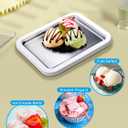 Rolled Ice Cream Maker with Lid, Instant Ice Cream Roller Tray with 2 Spatulas,316 Food Grade Premium Stainless Steel Roll Ice Cream Tray for Fun Family Activities, DIY Parent-Child Time
