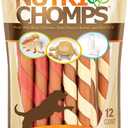 2 x NutriChomps Dog Chews, 5-inch Twists, Easy to Digest, Rawhide-Free Dog Treats, 12 Count, Real Chicken, Peanut Butter and Milk flavors (EXP 05/17/27)