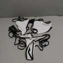 SHERRYLO Thong Bikini Swimsuit for Women Brazilian String Bikinis Thongs Bottom Triangle Top Bathing Suits Sexy Swimsuits (Large, 23027-white Black)