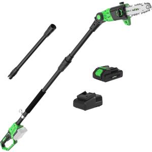 SOYUS Pole Saw 8-Inch Cordless, 15-Foot Max Reach Electric Pole Saw for Tree Trimming, 16ft/s Speed, Auto Oiling, Multi-Angle Pole Chainsaw with 2.0Ah Battery & Charger (15Ft 8'' pole saw)