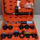 ATPEAM 18pcs Radiator Pressure Pump Cooling System Car Leak Tester Detector Tool Water Tank Adapter Auto Coolant Vacuum Purge Head Gasket