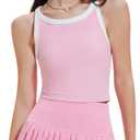 Tennis Skirt Set for Women 2 Piece Racerback Tank Top Golf Dress Activewear for Outfit Pickleball Athletic Workout, Large