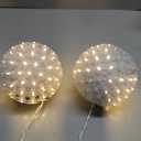 Brightown Outdoor Christmas Decorations-Starlight Sphere, Replaceable Bulbs with Add-On Plug, Lighted Sphere Balls for Trees Party Wedding Patio Indoor Decorations 6in-2pc 100 LED(Warm White)