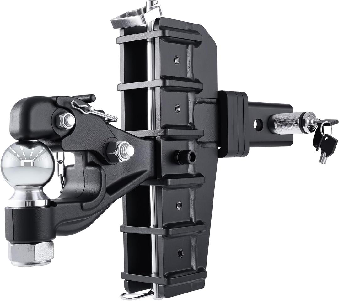 Adjustable Pintle Hitch Combination, 2.5" Receiver, 2-5/16" Ball