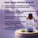 Healo Castor Oil Pack Wrap Castor Oil Pack Wrap Kit - 3.38 Oz with Reusable Wraps - For Stomach, Neck and Entire Body with Adjustable Elastic Straps (Pink 6PCS, 100ML)