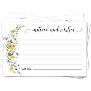 Greenery Advice and Wishes Cards for the New Mr and Mrs, Wedding, Bridal Shower, Baby Shower, Graduation, Party Decorations, 25 PCS 4x6 Inches Card-005