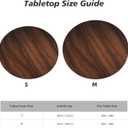 Walnut Wood Grain Round Tablecloth with Elastic Edge Table Cover Waterproof Reusable Table Cloth for Holiday Kitchen Party Patio,S(40"-44")
