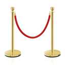 Gold Stanchions, Red Carpet Ropes and Poles, Stainless Steel Barriers for Party, Museums, Wedding, Easy Connect Assembly, 2PCS