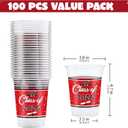 JOYIN 100 Pcs 16oz Graduation Party Plastic Cups (Red), Grad Disposable Cups for Class of 2026 Graduates, PET Cup Tableware Bulk for 2026 High School College Graduation Grad School Party Supply Decor