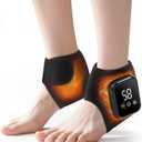 2PCS Cordless Ankle Heating Pads, Ankle Massager with Heat, Rechargeable Heated Foot Brace Wrap, 3 Vibration and Heating Modes, Auto Shut Off