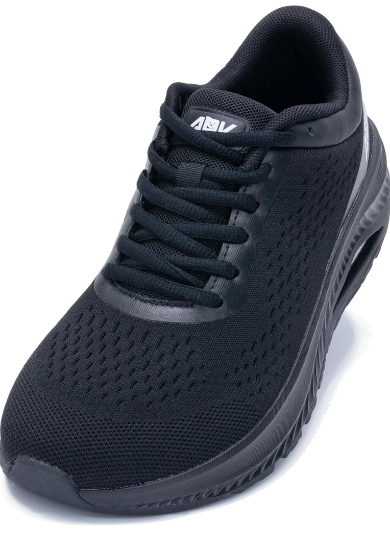 QAUPPE Wide Toe Box Shoes Women Walking Plantar Fasciitis Sneakers Arch Support Orthotic Tennis Shoes Black