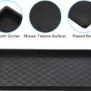 PATIKIL 12x8 Fast Food Tray, Plastic Reusable Multi-Purpose Rectangle Serving Tray Mosaic Texture for Restaurant Home Kitchen, Black