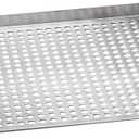 Outset 76632 Stainless Steel Grill Topper Grid, 11"x17" BBQ Tray | Stainless Steel Grill Topper | BBQ Veggie Grill Tray | Easy to Carry | Seafood Grill Tray With Holes | Infuses Flavor