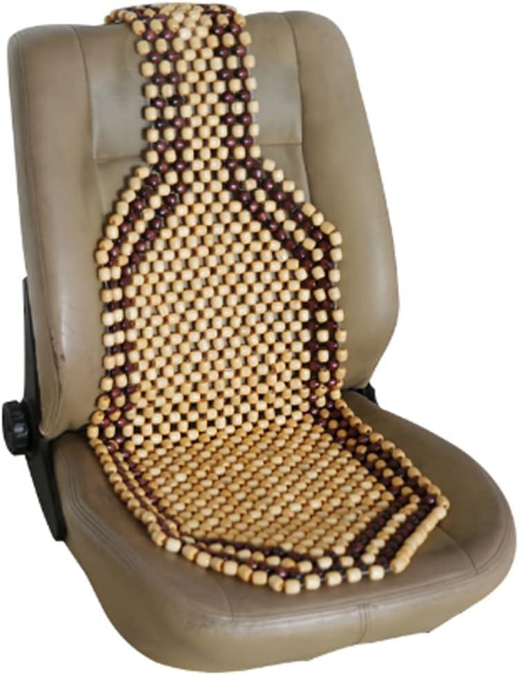 Cubierta de cuentas de madera natural para asiento de automvil, asiento delantero, de madera natural, fresca, refrescante, masaje de espalda, cmodo, de calidad premium, universal para (1 unidad.)