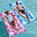 SLOOSH 2-Pack Inflatable Pool Floats Mat - XL Pool Floaties Adults Size with Headrest, Sun Tanning Raft Lake Beach Swimming Pool Party Toys Floating Lounge Above Water Keep Cool (Blue/ Pink)