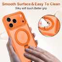 Lamcase for iPhone 17 Pro Max Case,with Magnetic Invisible Stand [Military Drop Protection] [Compatible with MagSafe] Shockproof Slim Translucent Anti-Slip with 2 Screen Protector,Orange