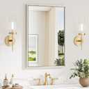 Keonjinn 20 x 30 Inch Brushed Nickel Bathroom Mirrors for Over Sink