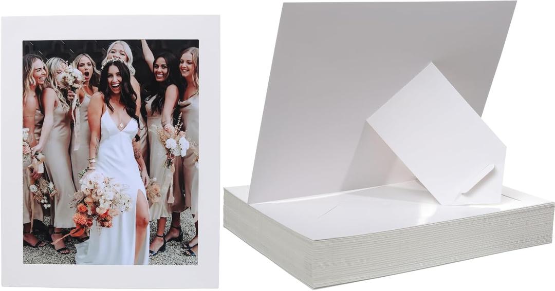 Standing Paper Picture Frames 8.5X11inch,Cardboard Photo Frame with Easel,Document Frame Paper Certificate Holders Bulk Display Gallery Wall Frame for Mother's Day Father's Day Graduation Birthday Classroom DIY (White,20 Count)