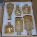 UPBUD Amber Glass Bud Vases Set of 12, Gold Mini Flower Vase for Centerpieces, Small Vases in Bulk for Wedding Decorations, Vintage Vase for Table, Recepetion, Home Dcor