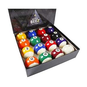JAPER BEES Billiard Ball/ Pool Ball Set Complete 16balls 2-1/ 4" Regulation Size&Weight Resin Ball (Deluxe Standard