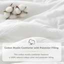 Bailix Cotton Muslin Comforter Set Queen with Polyester Filling, Green