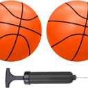 ABAJI Mini Basketballs Orange 2 Pack 5" Set with Pump Needle Durable Material for Mini Hoop 3+ Years Toddlers Kids Teenagers for Pool Indoors Outdoors