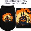 Comfortable Polyester-Cotton Dog Shirt with Pumpkin Print Halloween, Perfect for Small & Medium Dogs, Soft & Stylish Pet Apparel for Everyday Wear. Black&XL