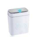 BURLAND 2.1 Gallon Automatic Bathroom Trash Can with Lid, Smart Bathroom Home Electric Trash Cans with Gray Lid, Slim Plastic Narrow Garbage Can, Gray Lid