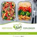 PrepNaturals 8 Pack 36 Oz Glass Meal Prep Containers - Dishwasher Microwave Freezer Oven Safe - Glass Storage Containers with Lids (Multi-Compartment)