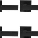 Probrico 4 Pack| Dummy Door Handles in Matte Black, Non-Turning Interior Door Levers, Heavy Duty Reversible Indoor Handles for Closet Pantry