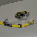 Greatever Dry Snorkel Set,Panoramic Wide View Anti-Fog Scuba Diving Mask,Professional Snorkeling Gear for Adults Kids (Small, Black Yellow)