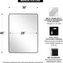 ANDY STAR 40X30 Chrome Bathroom Mirror, Polished Chrome Bathroom Vanity Mirror, Rounded Rectangle Mirrors for Wall, SUS304 Anti-Rust Tube Metal Frame, Wall Mounted Horizontal/Vertical 1 Deep
