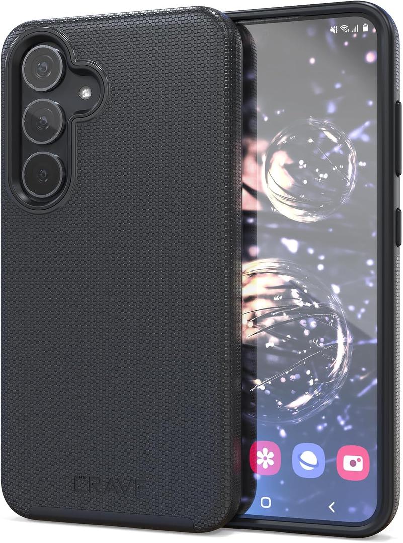 Crave for Samsung Galaxy S24 Case, Shockproof Protection Dual Layer Case for Samsung Galaxy S24 (6.2 inch) - Black