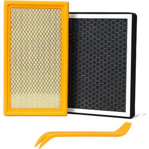 Engine Air Filter&Cabin Air Filter Combo Pack - Compatible with Ford Explorer 2020-2026 2.3L 3.0L/Police Interceptor Utility 2020-2026 3.0L&Lincoln Aviator 2020-2026 3.0L-CA10242&CF12772