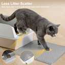 TENTIZON Large Stainless Steel Cat Litter Box, Open Top Metal Kitty Litter Tray with High Sides, Litter Mat, Scoop for Indoor Cats, Kitten,Big Cats, No Odor, No Mess, Leak Proof, Easy Clean