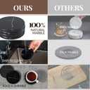 Koville Marble Coaster Set of 4, Round Coasters, 4" Stone Coaster for Drinks Coffee, White Marble Coasters for Coffee Table Home Bar Decor, Heat Resistant, Gift Choice(Black)