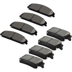 Ceramic Disc Brake Pad Set 8 PCS Front & Rear Replacement Set for Dodge Challenger SXT 2009-2022 Charger 2006-2023 Chrysler 300 2005-2023 Magnum 2005-2008 w/Hardware