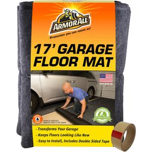 Armor All Original Garage Floor Mat, (17' x 7'4"), (Includes Double Sided Tape), Protects Surfaces, Transforms Garage - Absorbent/Waterproof/Durable (USA Made) (Charcoal)