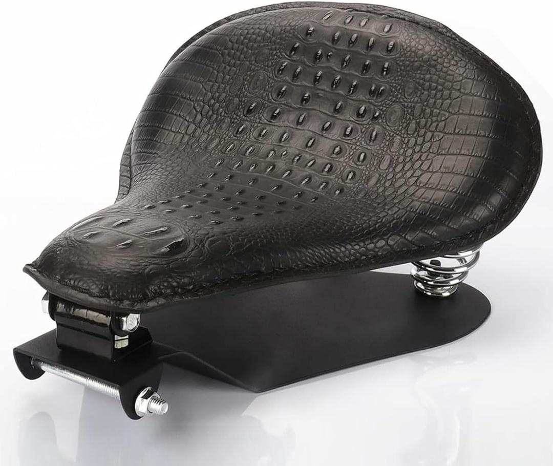 LKV 13.38" Motorcycle Solo Drive Seat with Seatbase Mounting Hardware Kits Custom Chooper Bobber Seats Universal Fit for Harley Davidson Sportster XL 1200 883 48